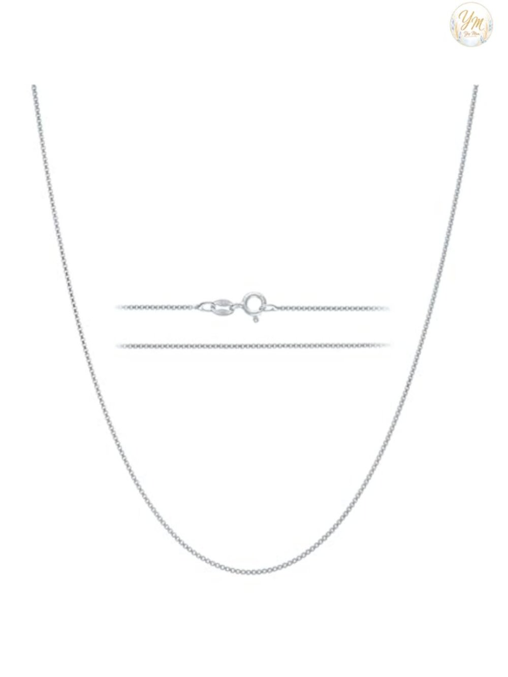 Sterling Silver Box Chain Necklace for Women, Diamond Cut 1mm, 30 Inch